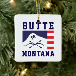 Flag of Butte, Montana Ceramic Ornament