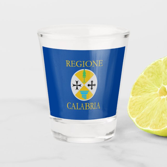 Flag of Calabria (Italy)   Shot Glass (Front)