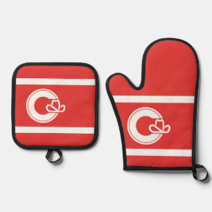 Flag of Calgary, Alberta Bottle Opener Oven Mitt & Pot Holder Set