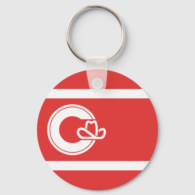 Flag of Calgary, Alberta Key Ring (Front)