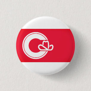 Flag of Calgary, CANADA 3 Cm Round Badge