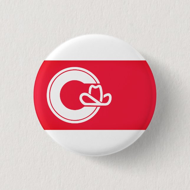 Flag of Calgary, CANADA 3 Cm Round Badge (Front)