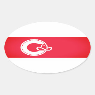 Flag of Calgary, CANADA Oval Sticker