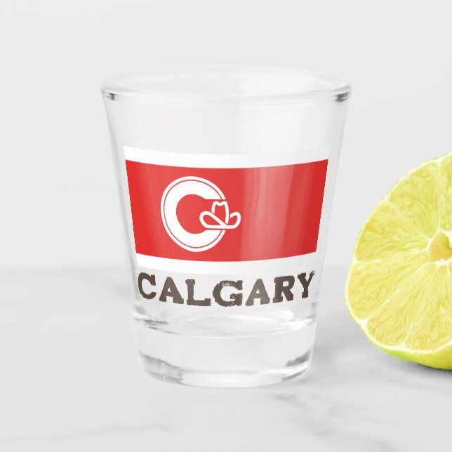 Flag of Calgary, CANADA Shot Glass (Front)