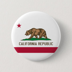 Flag of California 6 Cm Round Badge