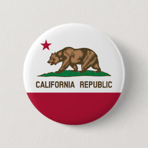 Flag Of California, California bottom, 6 Cm Round Badge