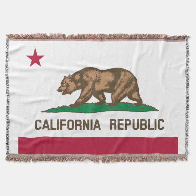 Flag of California Republic Throw Blanket (Front)