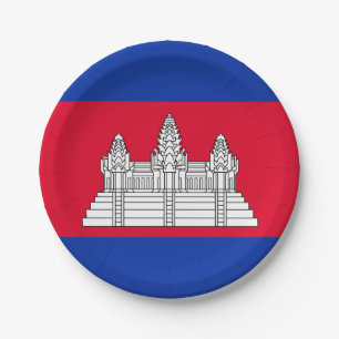 Flag of Cambodia Paper Plate
