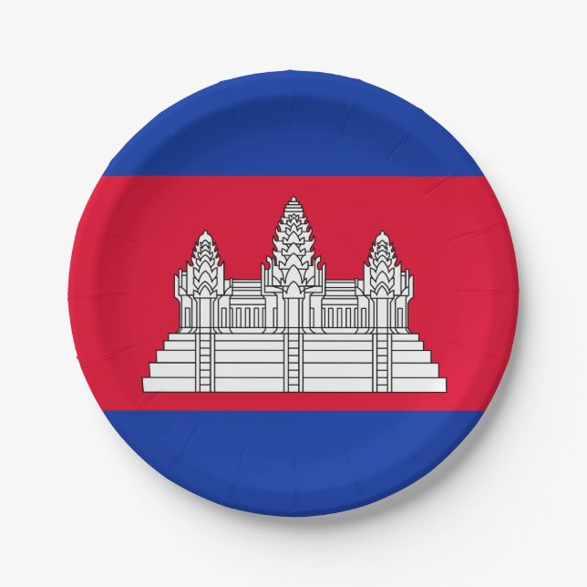 Flag of Cambodia Paper Plate (Front)