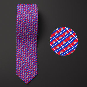 Flag of Cambodia Pattern Tie