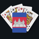 Flag of Cambodia Playing Cards<br><div class="desc">Since around 1850,  the Cambodian flag has featured a depiction of Angkor Wat in the centre. The current flag,  with a blue border and red central was adopted following Cambodia's independence in 1948. #patriotic #flag #cambodia #cambodian #angkorwat</div>