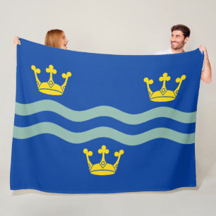 Flag of Cambridgeshire (County of England, UK) Fleece Blanket