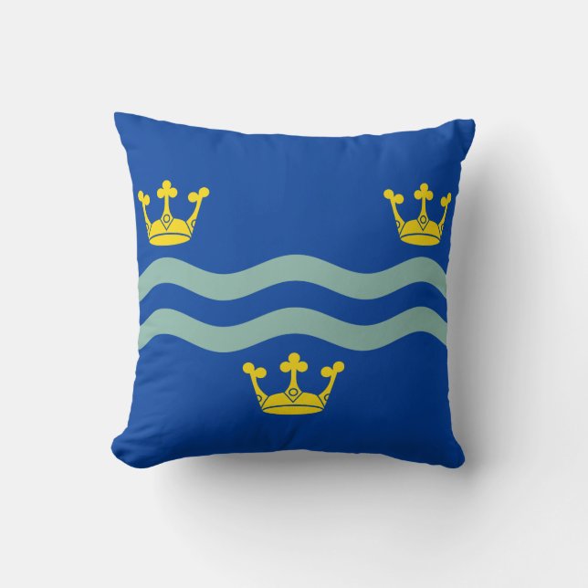 Flag of Cambridgeshire Throw Pillow (Front)
