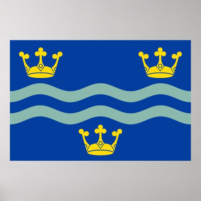 Flag of Cambridgeshire (UK county) Poster (Front)