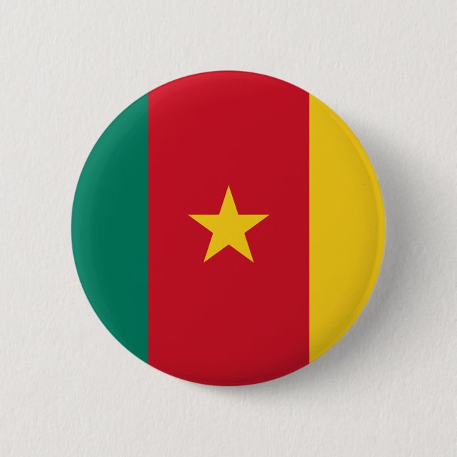 Flag of Cameroon 6 Cm Round Badge (Front)