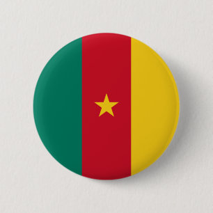 Flag of Cameroon 6 Cm Round Badge