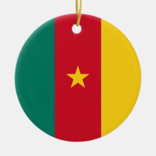Flag of Cameroon Ceramic Tree Decoration