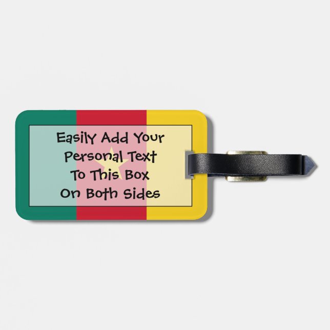 Flag of Cameroon Personal Easy ID Luggage Tag (Back Horizontal)