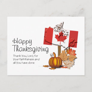Flag of Canada   CANADIAN THANKSGIVING Postcard