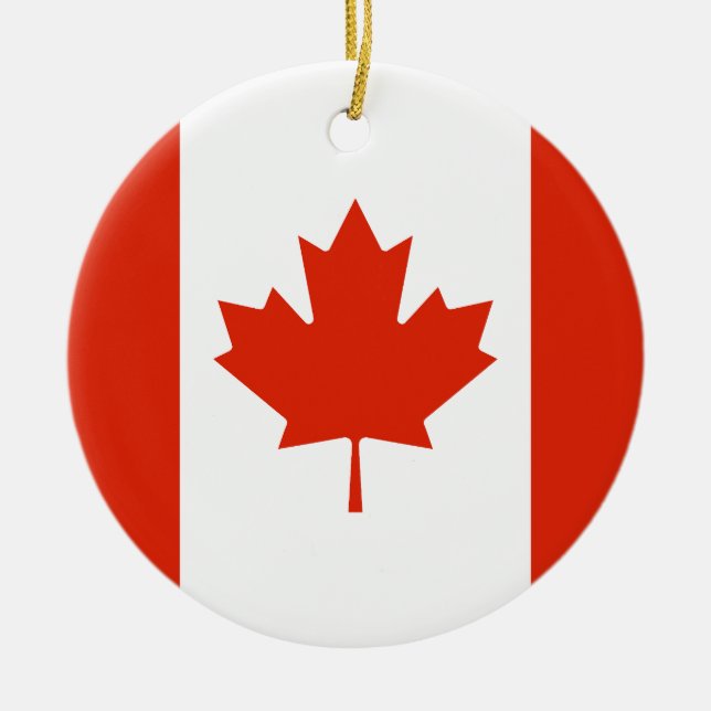 Flag of Canada Ceramic Tree Decoration (Front)