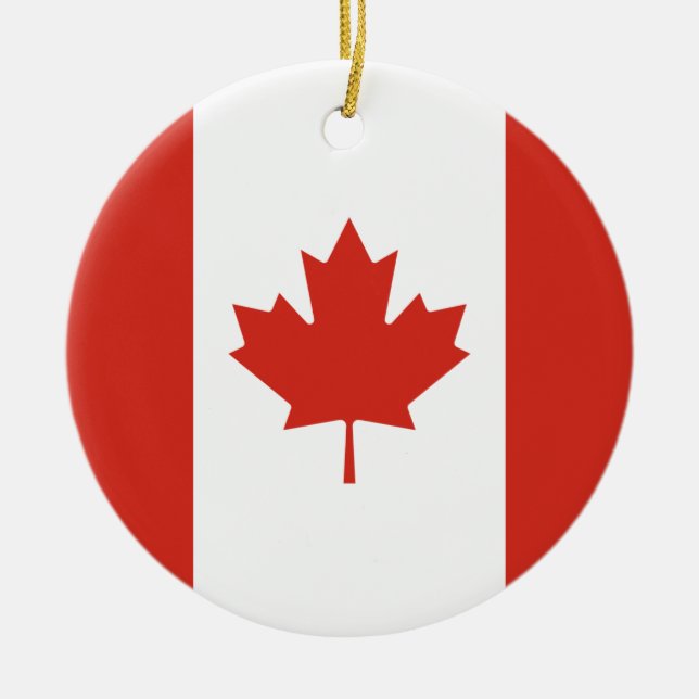 Flag of Canada Ceramic Tree Decoration (Front)