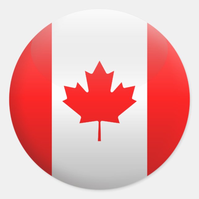 Flag of Canada Classic Round Sticker (Front)