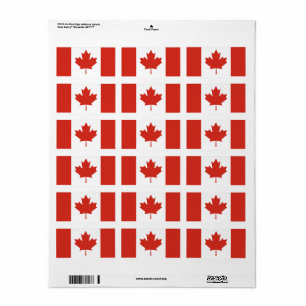 Flag of Canada custom-cut  Label