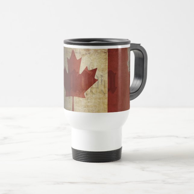 Flag of Canada / Grunge... Travel Mug (Front Right)