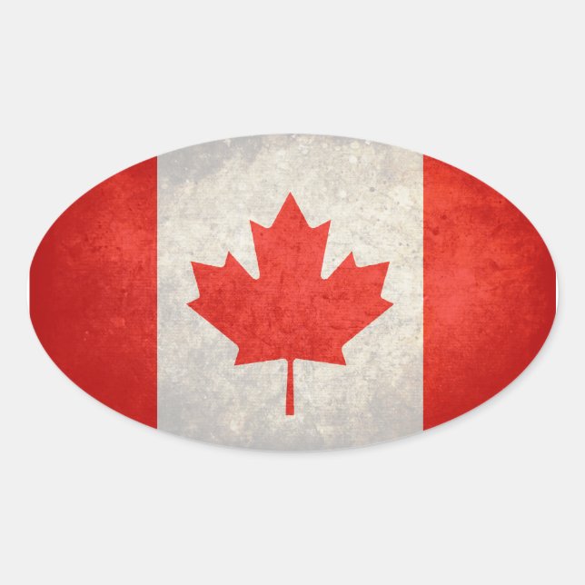 Flag of Canada Oval Sticker (Front)
