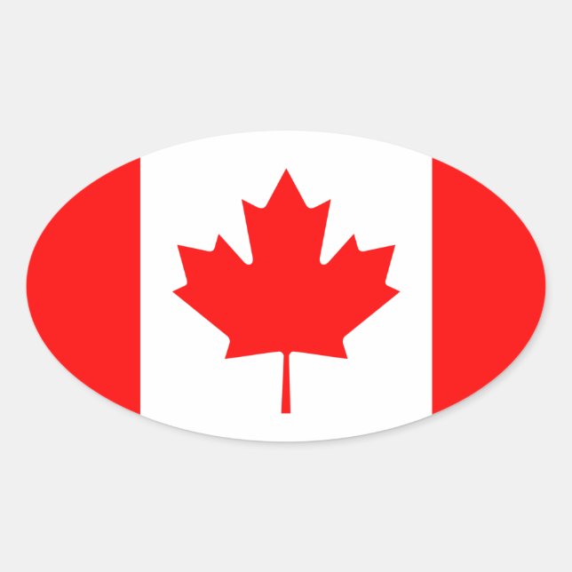 Flag of Canada Oval Sticker (Front)