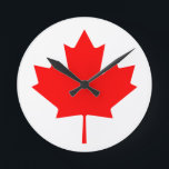 Flag of Canada Round Clock<br><div class="desc">Flag of Canada - Maple Leaf - l'Unifolié</div>