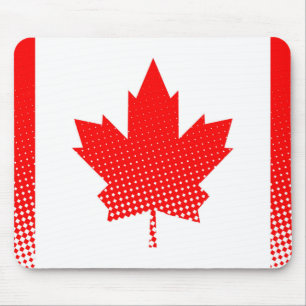 Flag Of Canada With Halftone Effect Mouse Mat