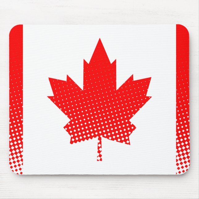 Flag Of Canada With Halftone Effect Mouse Mat (Front)