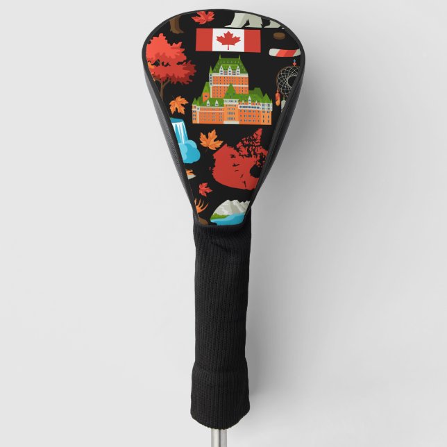 Flag of Canada with Maple tree leave Golf Head Cover (Front)