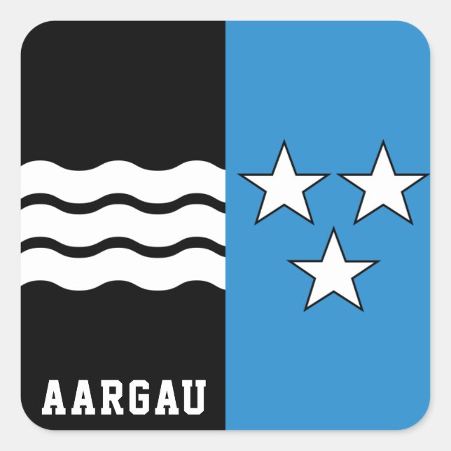 Flag of Canton of Aargau Square Sticker (Front)