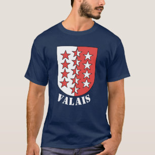 Flag of Canton of Valais, Switzerland T-Shirt