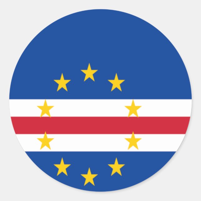 Flag of Cape Verde Classic Round Sticker (Front)