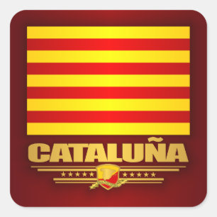 Flag of Cataluna (Catalonia) Square Sticker