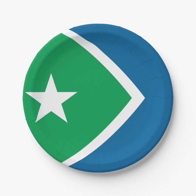 Flag of Cedar Rapids, Iowa Paper Plate (Front)