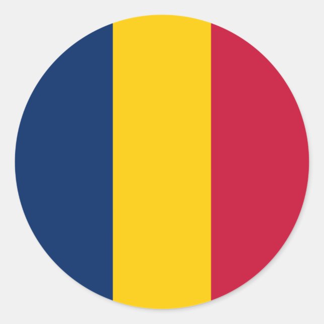 Flag of Chad Classic Round Sticker (Front)