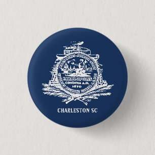 Flag of Charleston, South Carolina 3 Cm Round Badge