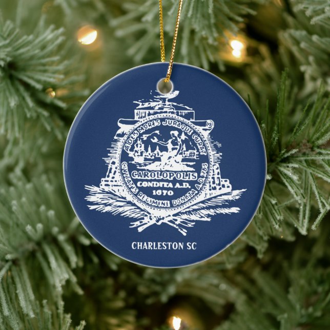 Flag of Charleston, South Carolina Ceramic Tree Decoration (Tree)