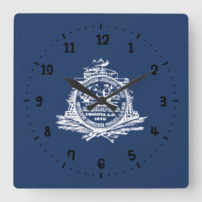 Flag of Charleston, South Carolina Square Wall Clo Clock (Front)