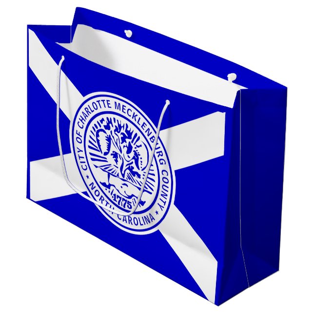 Flag of Charlotte, North Carolina Large Gift Bag (Front Angled)