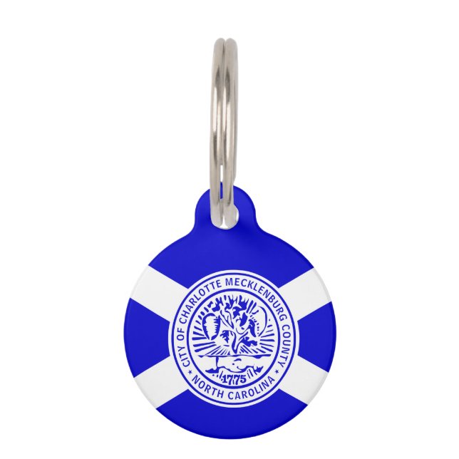 Flag of Charlotte, North Carolina Pet Tag (Front)