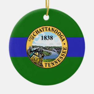 Flag of Chattanooga (Tennessee) Ceramic Tree Decoration