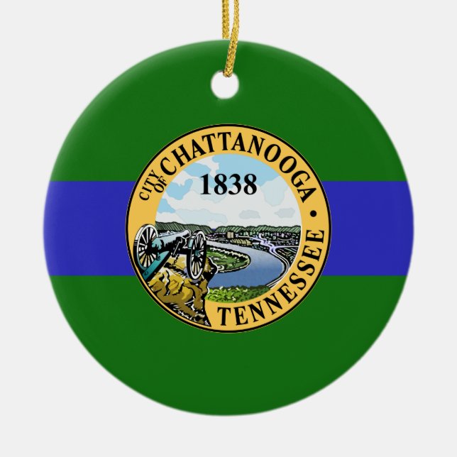Flag of Chattanooga (Tennessee) Ceramic Tree Decoration (Front)
