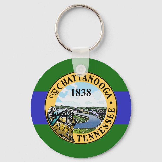Flag of Chattanooga, Tennessee Key Ring (Front)