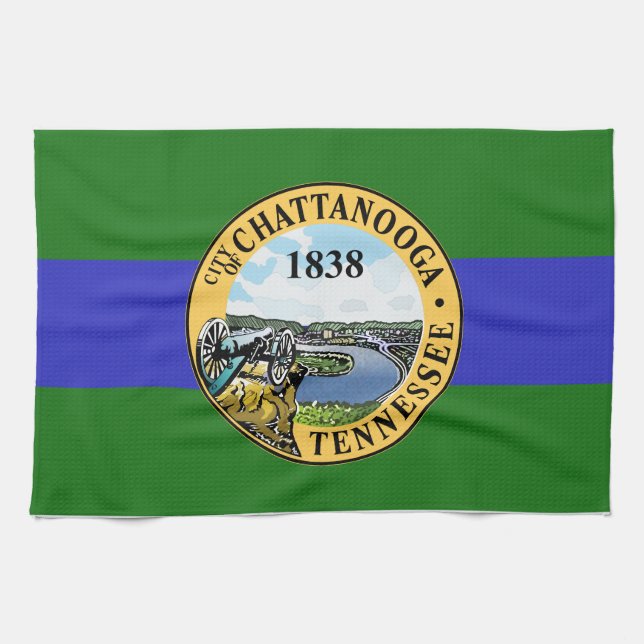 Flag of Chattanooga, Tennessee Kitchen Towel (Horizontal)