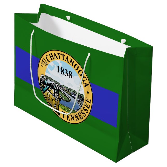 Flag of Chattanooga, Tennessee Large Gift Bag (Front Angled)